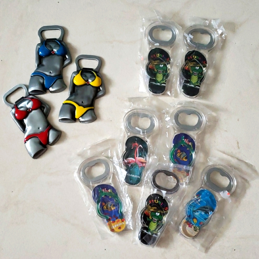 10 Pcs Magnetic Beer Bottle Opener for Refrigerator.